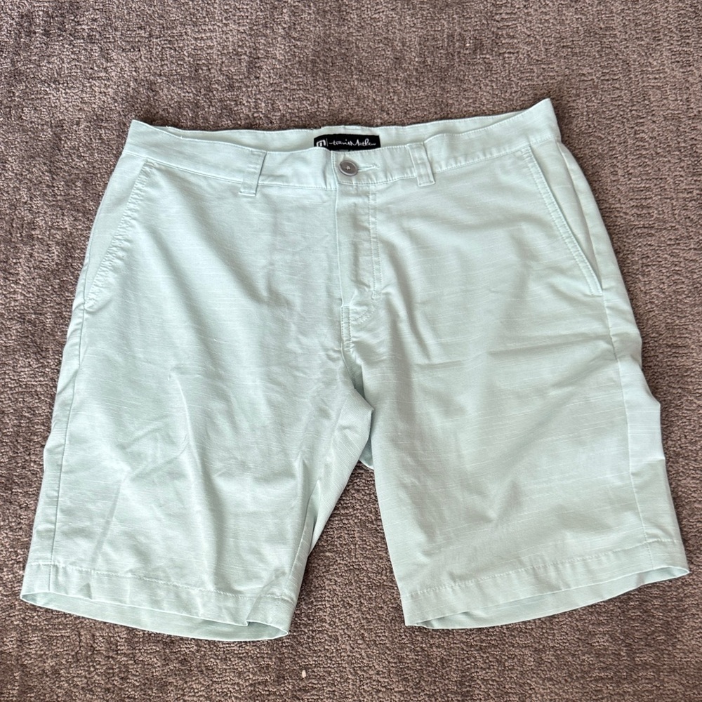 Travis Mathew Men's Mint Green Flat Front Shorts
